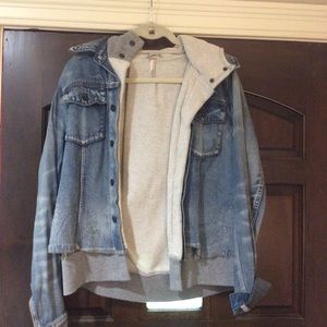 Free People built in sweatshirt jean jacket